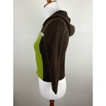 525 America Brown Lime Green Stripe Zip Hoodie Sweater Womens Size Small Photo 7