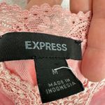 EXPRESS Y2K Pink Velvet Cami Top Lace Trim Sleeveless Tank Top Women's Medium Photo 4