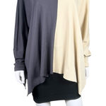 PLANET by Lauren G Lagenlook Two Tone Oversized Swing Top Gray Size undefined Photo 0