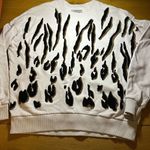 ALLSAINTS  textured animal print pullover sweatshirt large Photo 0
