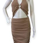 SheIn Nude Halter Cutout Dress Photo 0