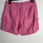 J.Jill Women Size 4 100% Linen Cargo Pink‎ Lightweight High rise shorts Pink Photo 4