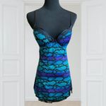 XOXO Blue,Black & Purple night slip-on dress size M Photo 2