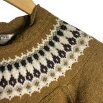 SEA New York Brown Wool Novelty Fair Isle Mock Neck Pullover Sweater Sz M Size M Photo 6
