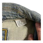 YOUNIQUE Bolero Jean Jacket distressed with front pockets, one button closure. M Blue Size M Photo 7