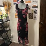 Vintage Floral Black Midi Dress with shawl Size undefined Photo 7