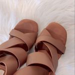 See By Chloe  37 Brown Leather Ankle Strap Wedges Photo 5