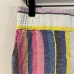 BP  Linen Blend‎ Multicolor Vertical Striped High Waist Pull On Shorts Size S Photo 1