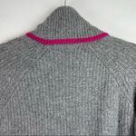 Bartolini Italian Small Wool/Cashmere Blend Gray Turtleneck Sweater Pink Trim Photo 6