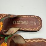 Vicenta's Artisan Boutique‎ Shoes Womens Size 9 Floral Embroidered Sandals Brown Photo 4
