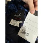 Mac Duggal  5509 Midnight Blue Sequined 3/4 Sleeve Gown Size 16 NWT Photo 7