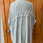 Talbots  Womens Gray Sleeveless Cable Knit Poncho Cape Sweater Size S Mock Neck Photo 2
