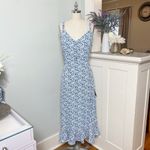 Lulus Lulu’s Darling Daisy Floral Midi Dress Sundress Blue White Large Nwt Photo 4