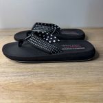 Skechers Sandals Relaxed Fit Yoga Foam Rhinestone Black Thong Summer Womens US 8 Photo 3