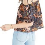 Madewell  Multicolor Off the Shoulder Silk Blouse in Sea Floral, Size Medium Photo 1