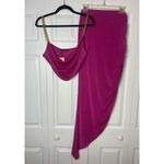 Boohoo Pink Textured Slinky Chain Strap Crop Top & Ruched Maxi Skirt Set Size 12 Photo 4