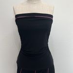 Taboo Vtg Y2K  M Medium Black Dress Pink Ruffle Ribbon Trim BalletCore Whimsigoth Photo 2