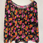 Betsey Johnson NEW Black Dark Goth Roses Peasant Top Black Pink Valentines Photo 0