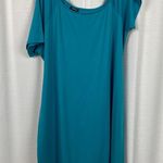 Torrid Teal Blue Off Shoulder French Terry T-Shirt Dress Sz.1 Photo 5