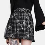 DARK IN LOVE Dolls Kill Mini Plaid Skirt KILT GOTH WHIMSY STARS Small S Black Photo 4