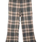 AREA STARS Plaid Wide Leg Pants Trousers Womens Large Pink‎ Grey Flannel Blend Gray Photo 0