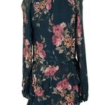 Yumi Kim Green Floral Long Sleeve Dress Women's Size XXS | 49-54 Photo 1