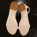 Stuart Weitzman 💕💕 Low Block Heel Leather Sandals White 8.5 Comfortable All Day Photo 10