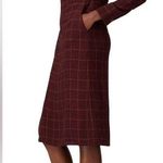 Sita Murt  Deep Burgundy Merlot Asymmetrical Long Sleeve Shirt Dress Plaid EU40 Photo 6