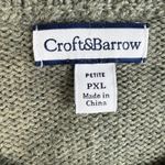 Croft & Barrow  PXL Petite XL Cardigan Sweater Zip Up Embroidered Holiday Snowmen Photo 5