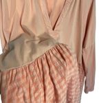 Anthropologie PILCRO Women’s Gingham babydoll split neck popover long sleeve top XL Photo 3