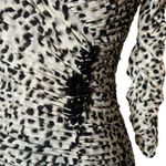 Tadashi Shoji  ruched leopard print rhinestone top sz XS Photo 2