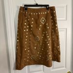 Carole Little Women's Tan Skirt with Gold Embellishments Size 14 Brown Photo 4