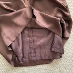 Britt Ryan Brown 100% Silk Midi Dress Size 8 High Neck Professional Pleated EUC Photo 6