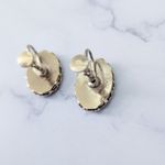 Vintage Screw On Earrings Burnt Orange Glittery Oval Shape 0.75" Photo 5