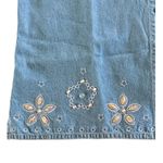 Denim & Co . Studded Flower Button Front Shirt size Medium Photo 4