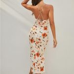 Zaful Women Summer Floral Spaghetti Midi Dress Sexy V Neck Sleeveless White Size 4 Photo 2