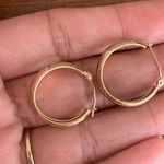 10k Gold Thick Textured Hoops Photo 1