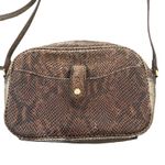 GILI Leather Crossbody Bag Sienna Snakeskin Brown Purse Photo 1