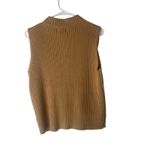 Designers Studio Vintage Size Small Western Leather Tan Cable Knit Vest Brown Photo 5