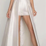 Alexia Maria Silk Faille Convertible Skirt Size 2 NWT White Photo 0