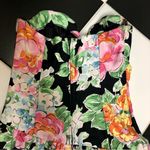 Vintage 80s 90s Niki Strapless Tube Dress Ruffles Colorful Floral Dopamine sz S Multiple Photo 12