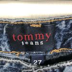 Tommy Hilfiger Vintage Y2K  Euro Flare Blue Jeans Denim Big Logo Patch Size 27 Photo 2