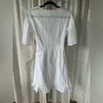 Japna  NWT Lined Eyelet Lace Short Bell Sleeve Flounced Ruffle Hem Wrap Dress M Photo 3