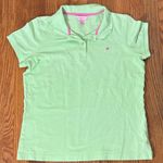 Lilly Pulitzer ‎ Classic Polo Shirt Size L Green Logo Cotton Photo 0