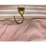 Ellen Tracy New  Travel Toiletry Bag Hanging Pink White Stripe Plastic Photo 5