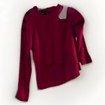 Proenza Schouler Women's Deep Red Cold Shoulder Long Sleeve Blouse Size 6 Photo 6