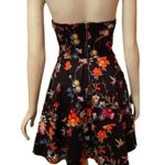 EXPRESS Floral Black Strapless A-Line Dress Photo 4