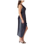 Aidan AIDAN MATTOX Draped Dress Women's 4 Gunmetal Asymmetrical Sleeveless RTR Gray Photo 12