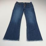 J. Crew 9” Billie Demi Boot Crop Dark Wash Fray Hem Button Fly 26 Inseam Size 28 Blue Photo 15