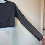 Pink Soda Sport Seamless Long Sleeve Ribbed Crop Top Athletic Shirt Women's L/XL Gray Size L Photo 2